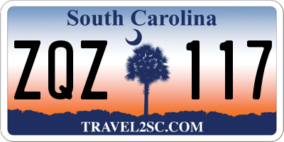 SC license plate ZQZ117