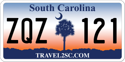 SC license plate ZQZ121