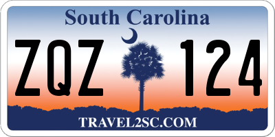 SC license plate ZQZ124