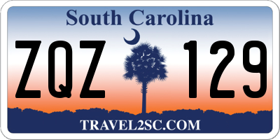 SC license plate ZQZ129