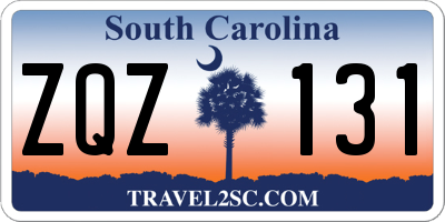 SC license plate ZQZ131