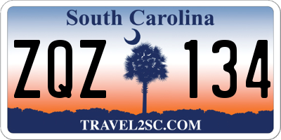 SC license plate ZQZ134