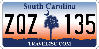 SC license plate ZQZ135