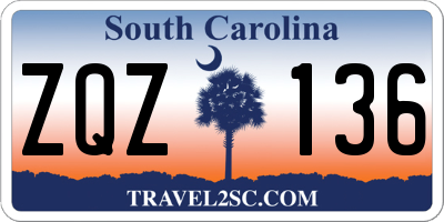 SC license plate ZQZ136