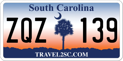 SC license plate ZQZ139