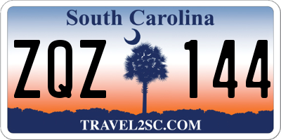 SC license plate ZQZ144