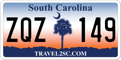 SC license plate ZQZ149
