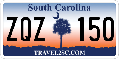 SC license plate ZQZ150