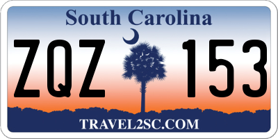 SC license plate ZQZ153