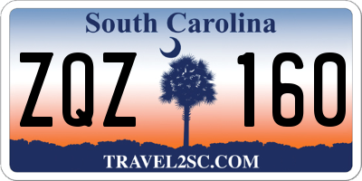 SC license plate ZQZ160