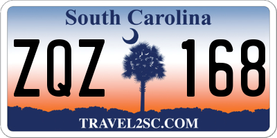 SC license plate ZQZ168