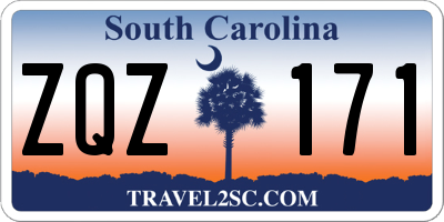 SC license plate ZQZ171