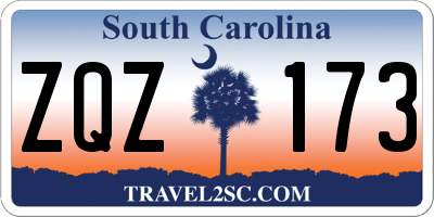 SC license plate ZQZ173