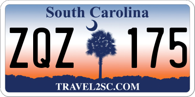 SC license plate ZQZ175