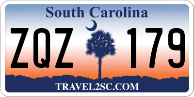 SC license plate ZQZ179