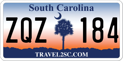 SC license plate ZQZ184