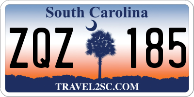 SC license plate ZQZ185