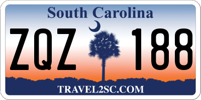 SC license plate ZQZ188