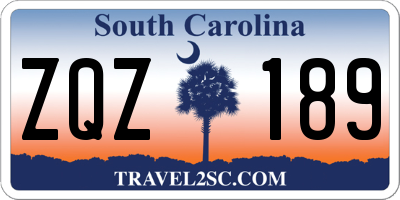 SC license plate ZQZ189