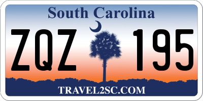 SC license plate ZQZ195