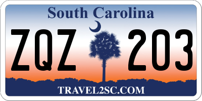 SC license plate ZQZ203