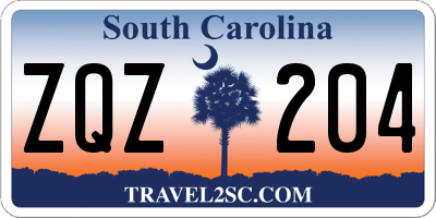 SC license plate ZQZ204