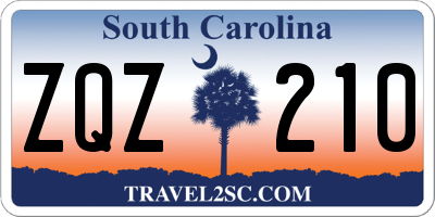 SC license plate ZQZ210