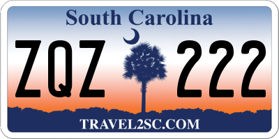 SC license plate ZQZ222