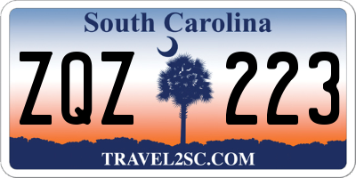 SC license plate ZQZ223