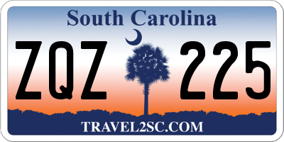 SC license plate ZQZ225