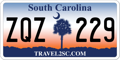 SC license plate ZQZ229