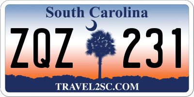 SC license plate ZQZ231