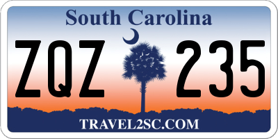 SC license plate ZQZ235
