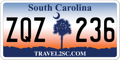 SC license plate ZQZ236