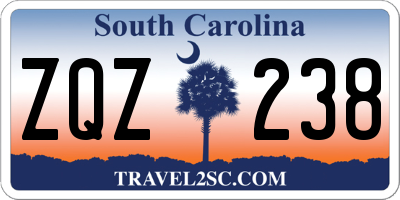 SC license plate ZQZ238