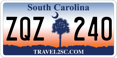 SC license plate ZQZ240