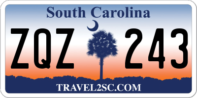 SC license plate ZQZ243