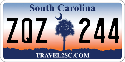 SC license plate ZQZ244