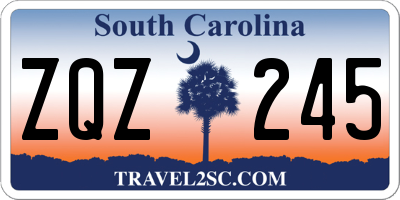SC license plate ZQZ245