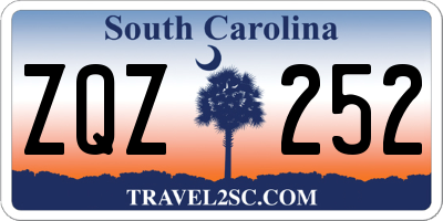 SC license plate ZQZ252