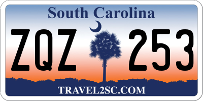 SC license plate ZQZ253