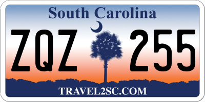 SC license plate ZQZ255