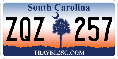 SC license plate ZQZ257