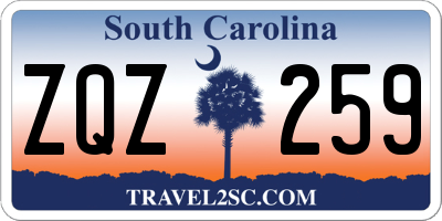 SC license plate ZQZ259