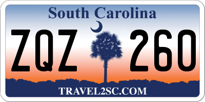 SC license plate ZQZ260