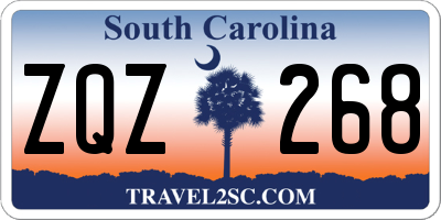 SC license plate ZQZ268