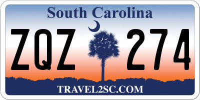 SC license plate ZQZ274