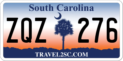 SC license plate ZQZ276