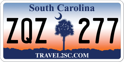 SC license plate ZQZ277