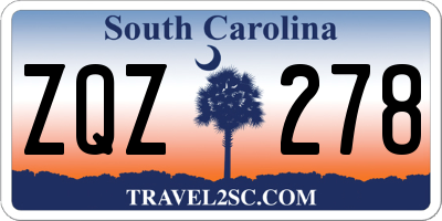 SC license plate ZQZ278